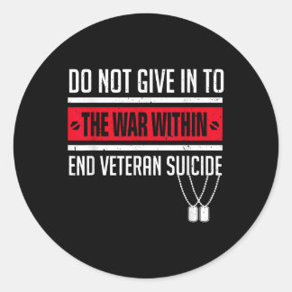 Sticker Rond Lutte Contre Le Suicide D'Un Vétéran Sensibilisati