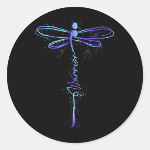 Sticker Rond Lutte contre le suicide Guerrier Turquoise pourpre