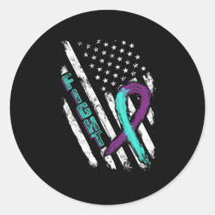 Sticker Rond Lutte de sensibilisation à la prévention du suicid