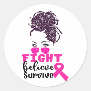 Sticker Rond Lutter contre la croyance Survivre aux femmes noir