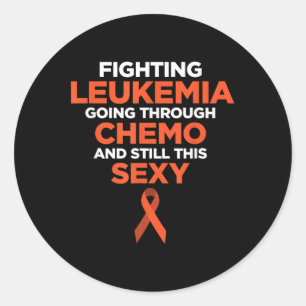 Sticker Rond Lutter contre la leucémie Chemo Y Cancer Citation 