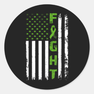 Sticker Rond Lutter contre la santé mentale American Flag Aware