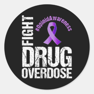 Sticker Rond Lutter contre la surdose de drogue Sensibilisation
