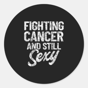 Sticker Rond Lutter contre le cancer & _ guerrier de chimio