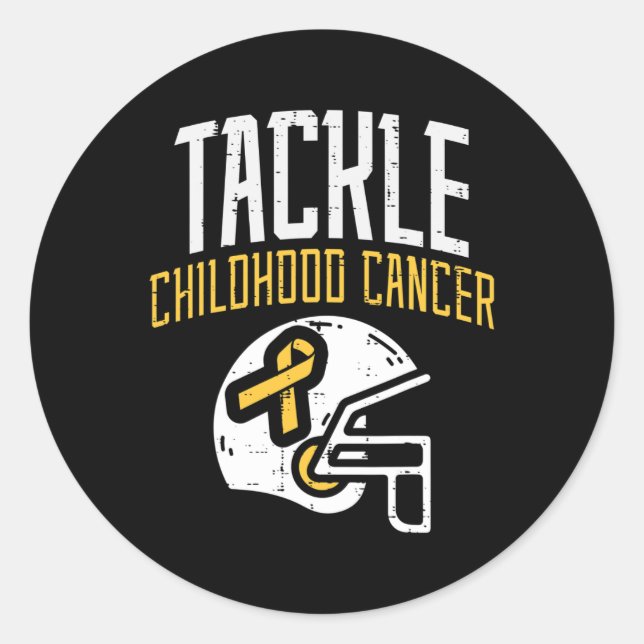 Sticker Rond Lutter contre le cancer de l'enfance Casque de sen (Devant)