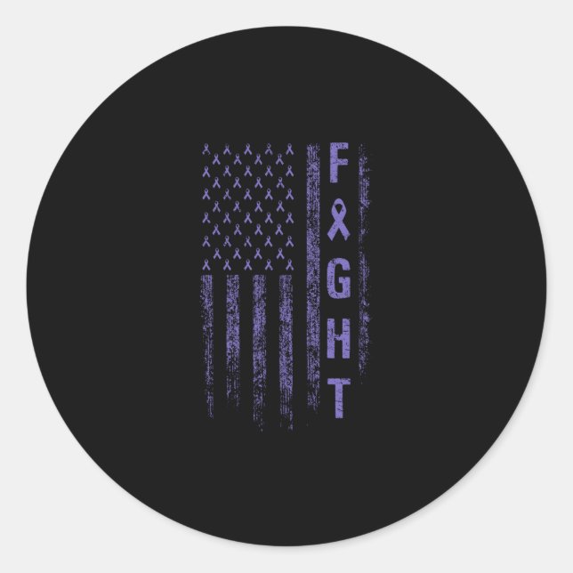 Sticker Rond Lutter contre le cancer - drapeau pancréatique amé (Devant)