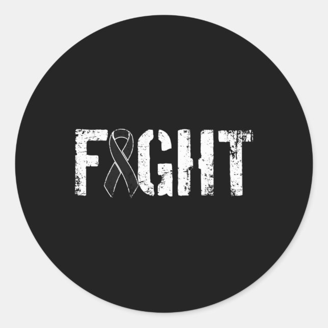 Sticker Rond Lutter contre le cancer du mélanome Style militair (Devant)
