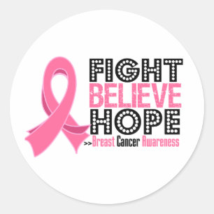 Sticker Rond Lutter contre l'espoir - Cancer du sein