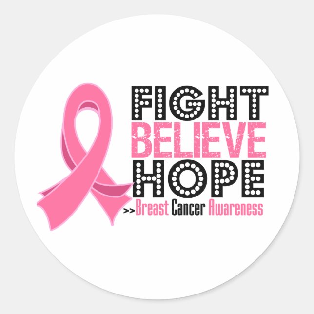 Sticker Rond Lutter contre l'espoir - Cancer du sein (Devant)