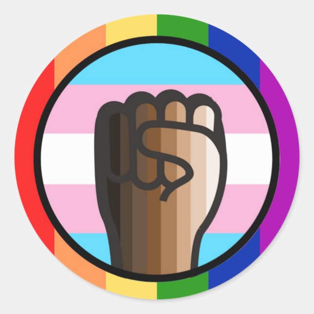 Sticker Rond Lutter contre l'injustice Embrasser l'égalité (Devant)