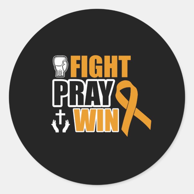 Sticker Rond Lutter Prière Gagner Annexe Cancer (Devant)