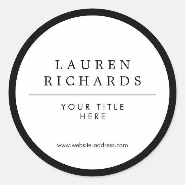 Sticker Rond Luxe professionnel noir et blanc (Devant)