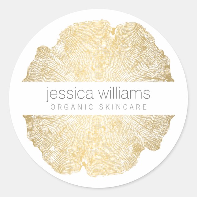 Sticker Rond Luxe Wood Effet Art (Devant)