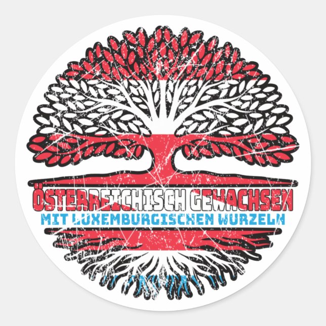 Sticker Rond Luxembourg Luxembourgeois Autrichien (Devant)