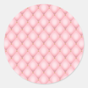 Sticker Rond Luxueux Motif en diamant verni rose