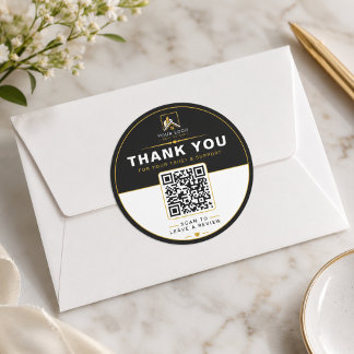 Sticker Rond Luxury Black Gold Examen de l'immobilier de luxe Q