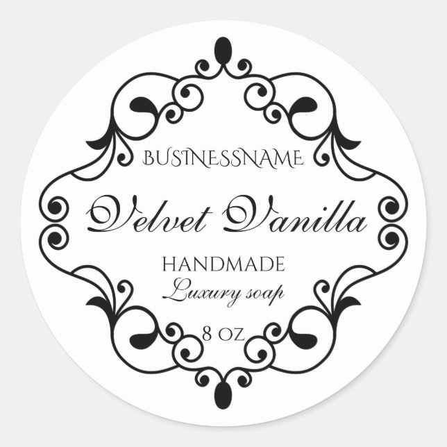Sticker Rond Luxury elegant soap handmade label business (Devant)
