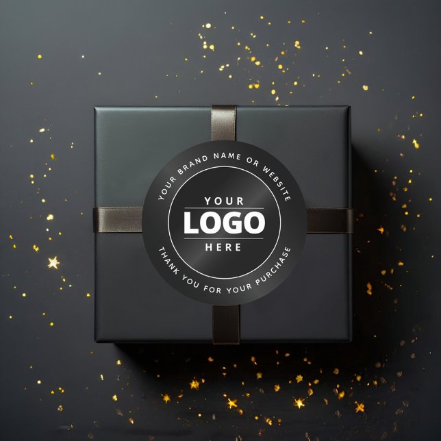 Sticker Rond Luxury Minimal Black Logo Business Packaging (Créateur téléchargé)