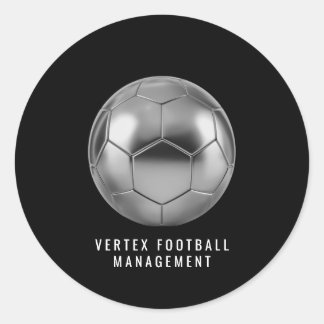 Sticker Rond Luxury Silver Soccer Ball Round Corporate Envelope