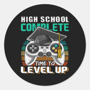 Sticker Rond Lycée Complet Vidéo Jeu Diplôme Supérieur