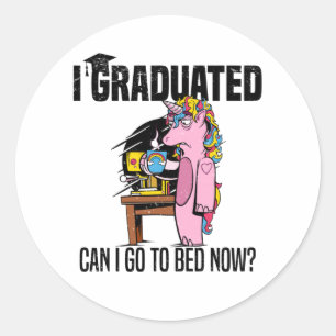 Sticker Rond Lycée Unicorn Lycée Fermer Diplôme