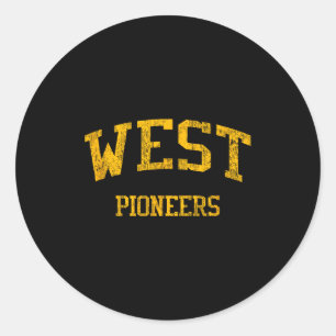 Sticker Rond Lycée West High Hs Wichita Ks Vintage Srts 