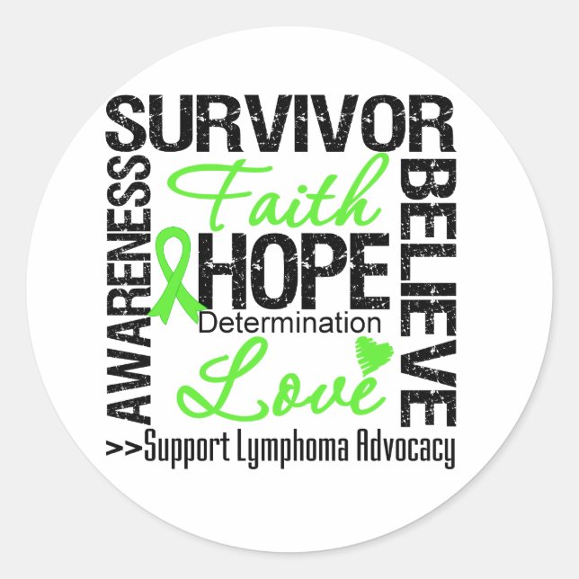 Sticker Rond Lymphome Cancer Survivants Moto (Devant)