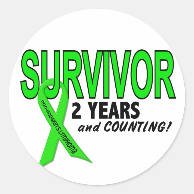 Sticker Rond Lymphome non hodgkins Survivant de 2 ans (Devant)