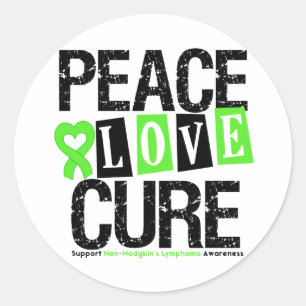 Sticker Rond Lymphome Sensibilisation Paix Amour Cure