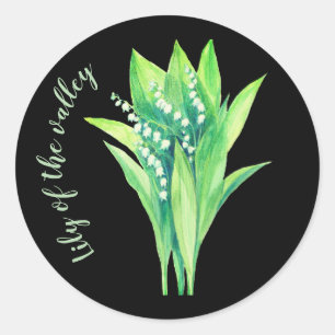 Sticker Rond Lys de la vallée fleurs sauvages