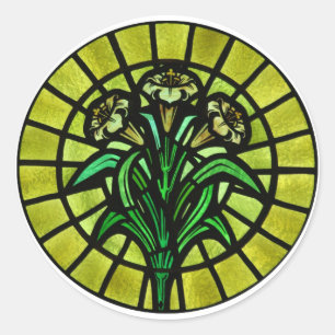 Sticker Rond Lys sur verre tendu