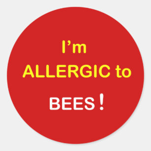 Sticker Rond m1 - Je suis Allergique - BEES.