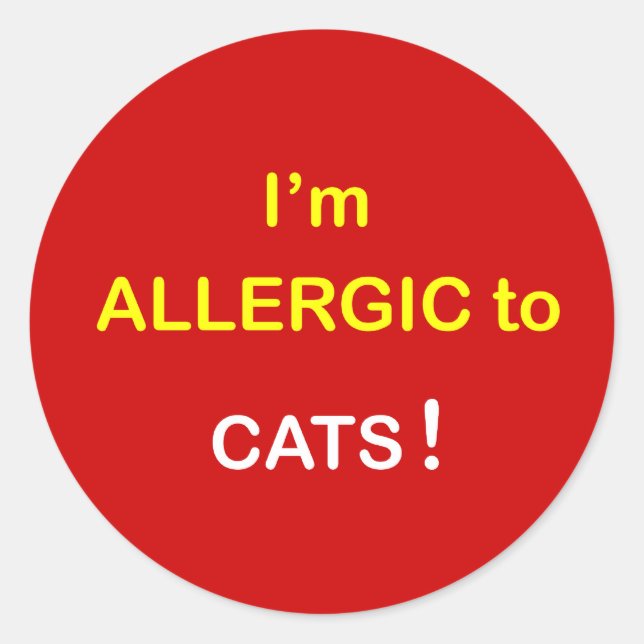 Sticker Rond m2 - Je suis allergique - CATS. (Devant)