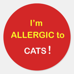 Sticker Rond m2 - Je suis allergique - des CHATS