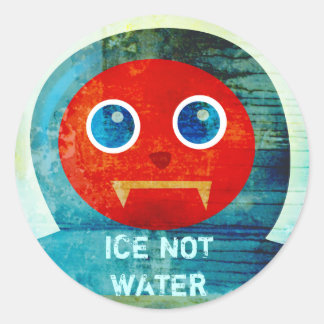 Sticker Rond M. Abominable Dit : "Ma Glace Fonde Ici !"