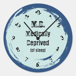Sticker Rond M.D. Médicalement Privé de Sommeil