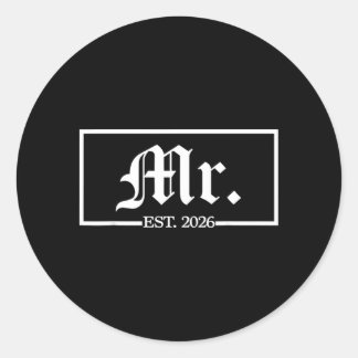 Sticker Rond M Est 2026 Couple Marié Mari Épouse Mme
