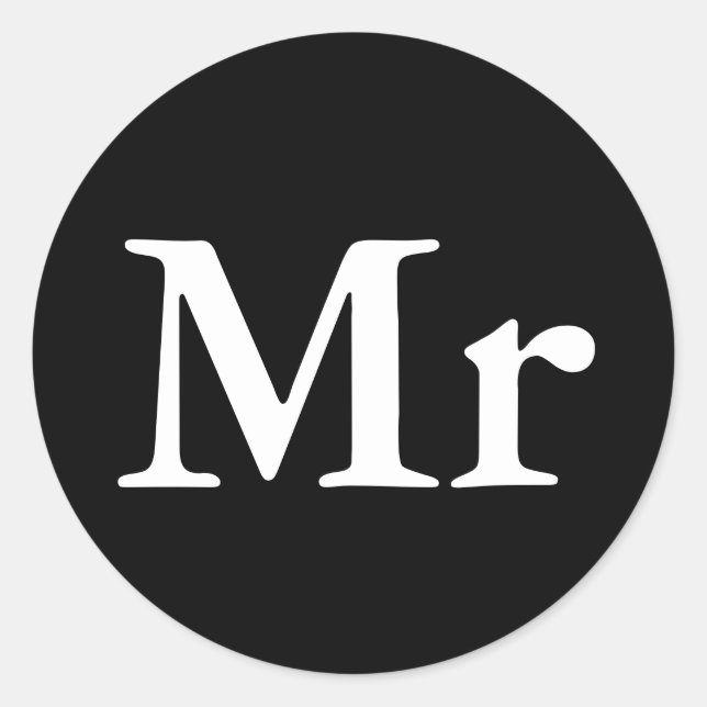 Sticker Rond M. et Mme. | élégant couple moderne assorti (Devant)