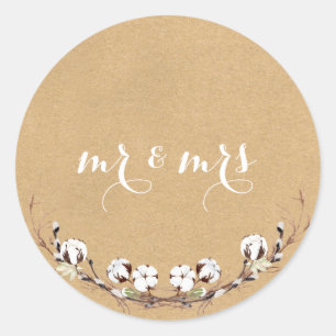 Sticker Rond M. et Mme Rustic Envelope Seals
