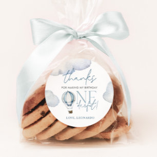 Sticker Rond M. ONEderful Hot Air Ballon Boy 1er anniversaire B