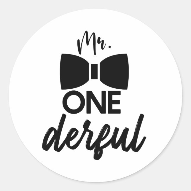 Sticker Rond M. ONEderful M. Wonderful Premier anniversaire Ban (Devant)