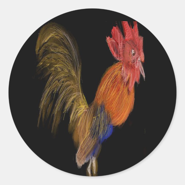 Sticker Rond M. Rooster (Devant)