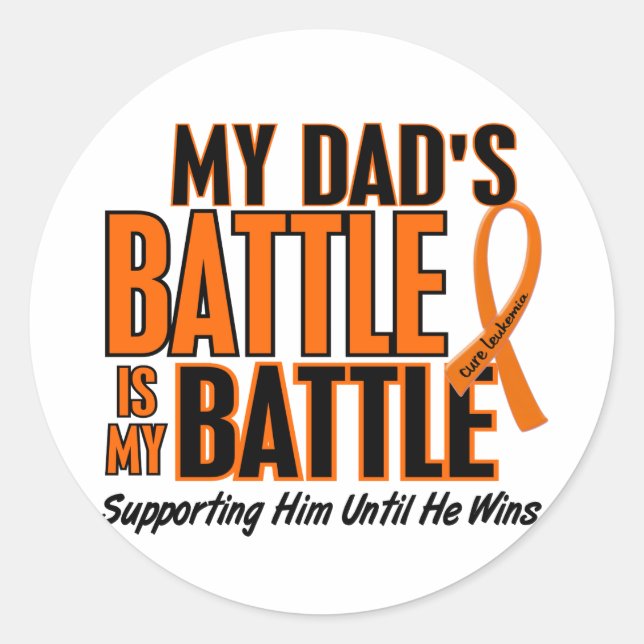 Sticker Rond Ma bataille pour papa Leukémie (Devant)