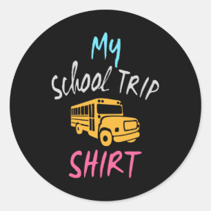 Sticker Rond Ma chemise de voyage à l'école