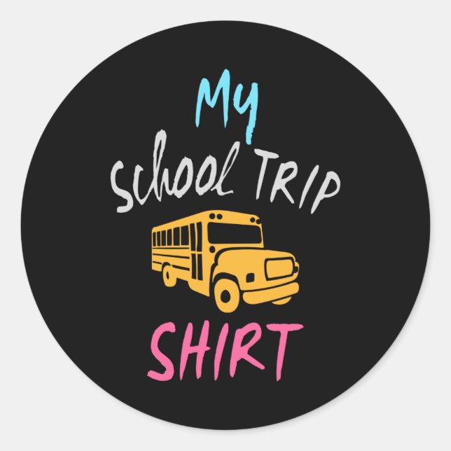 Sticker Rond Ma chemise de voyage à l'école (Devant)