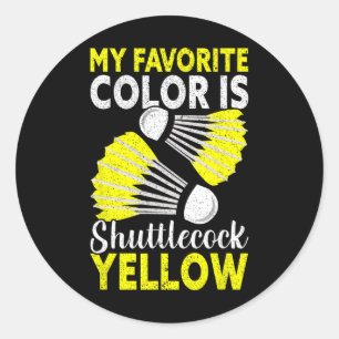 Sticker Rond Ma Couleur Favorite Est Shuttle Yellow Funny Dmint