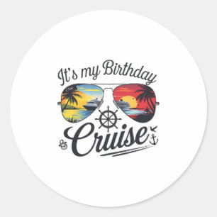 Sticker Rond Ma croisière d'anniversaire festive Party 2025 Hom