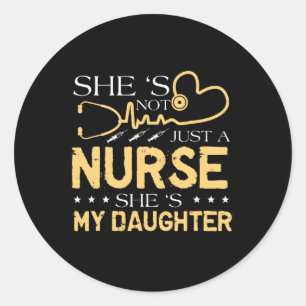 Sticker Rond Ma Fille Est Une Infirmière Fière Infirmière Maman