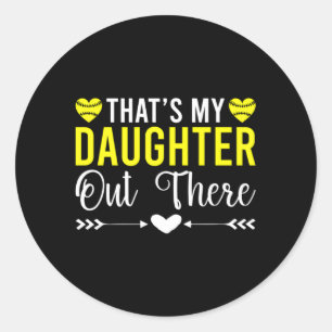 Sticker Rond Ma Fille Là-Bas Parents De Softball