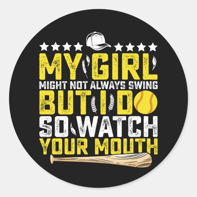 Sticker Rond Ma Fille Ne Chantera Peut-Être Pas Toujours, Mais  (Devant)